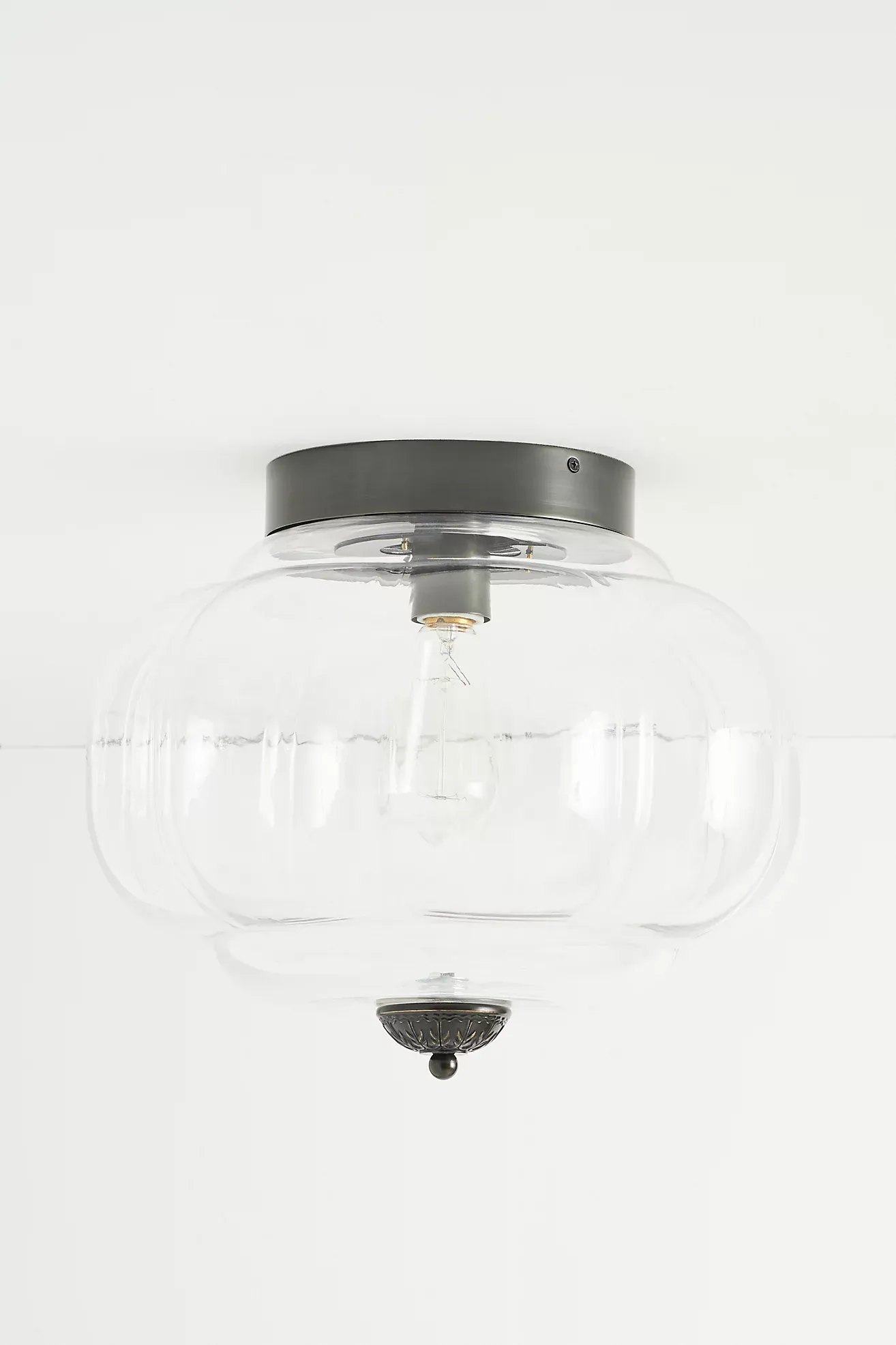 The Eloise Scallop Milk Glass Flush Mount Ceiling Light