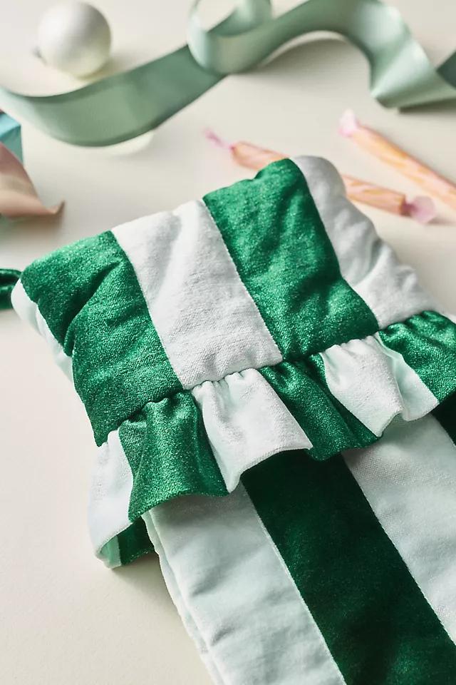 Ruffled Stripe Stocking