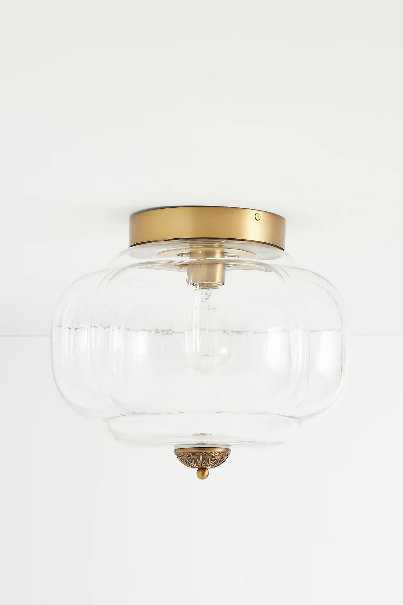The Eloise Scallop Milk Glass Flush Mount Ceiling Light