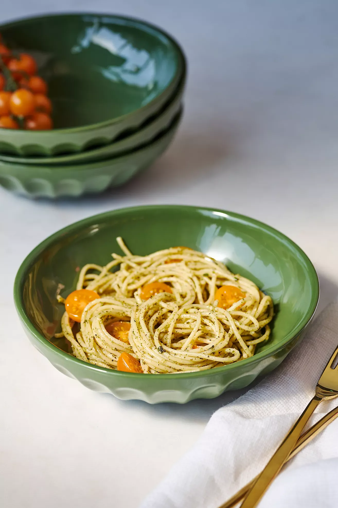 The Latte Stoneware Pasta Bowls, Set of 4: Amelie Edition