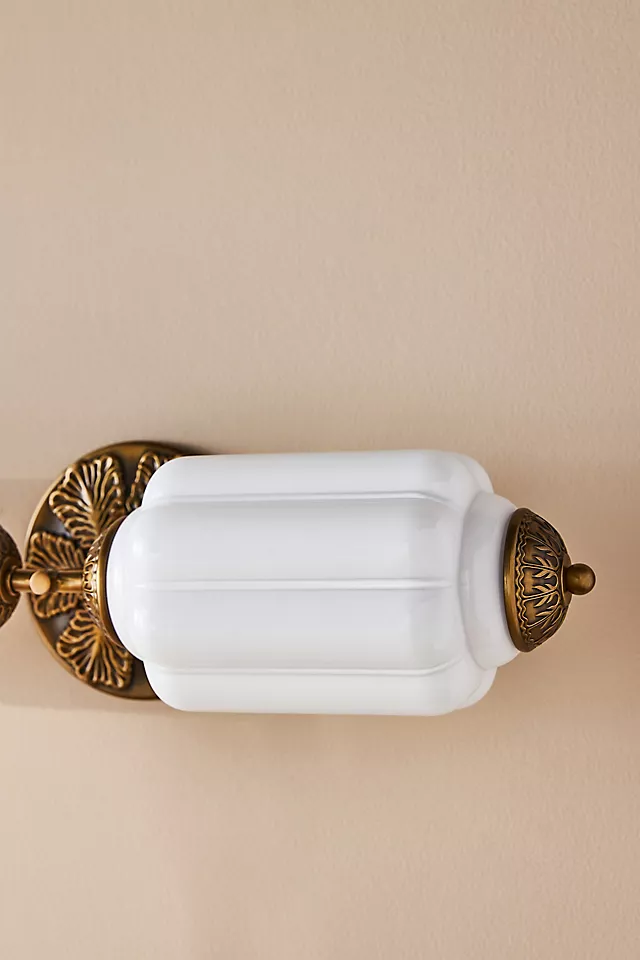 The Eloise Scallop Milk Glass Vanity Sconce Wall Light