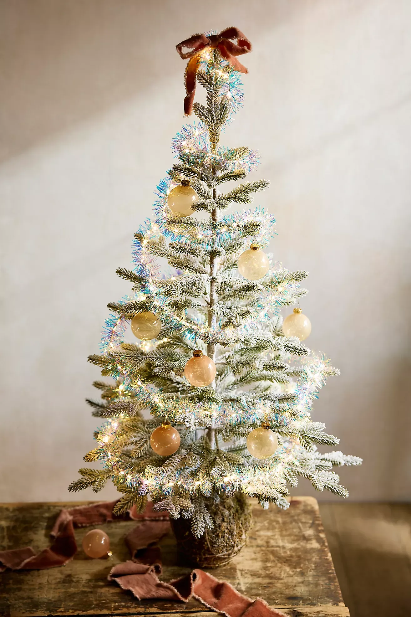 Tinsel Wrapped String Lights