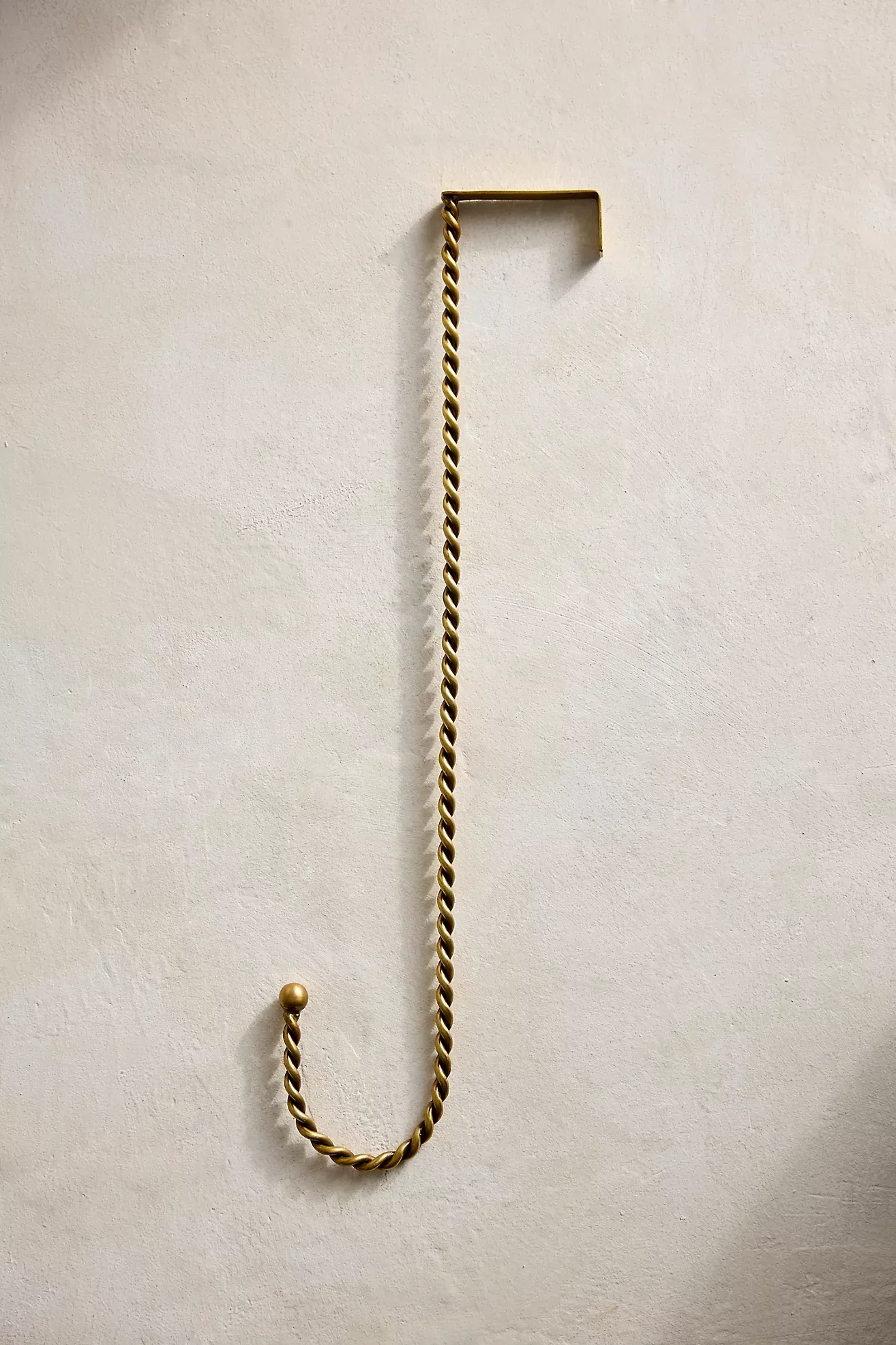Twisted Brass Wreath Hook