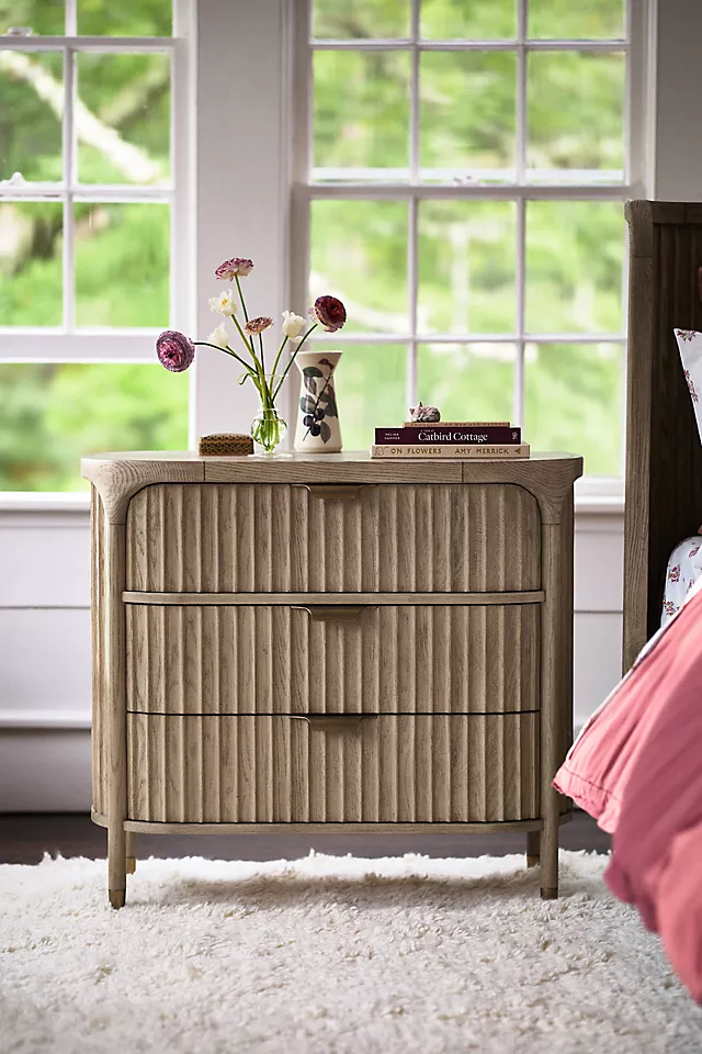 The Isla Fluted-Wood Three-Drawer Dresser