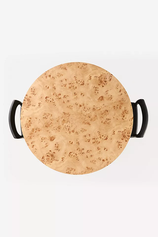 Scout Round Fluted Pedestal Burl Wood Dining Table