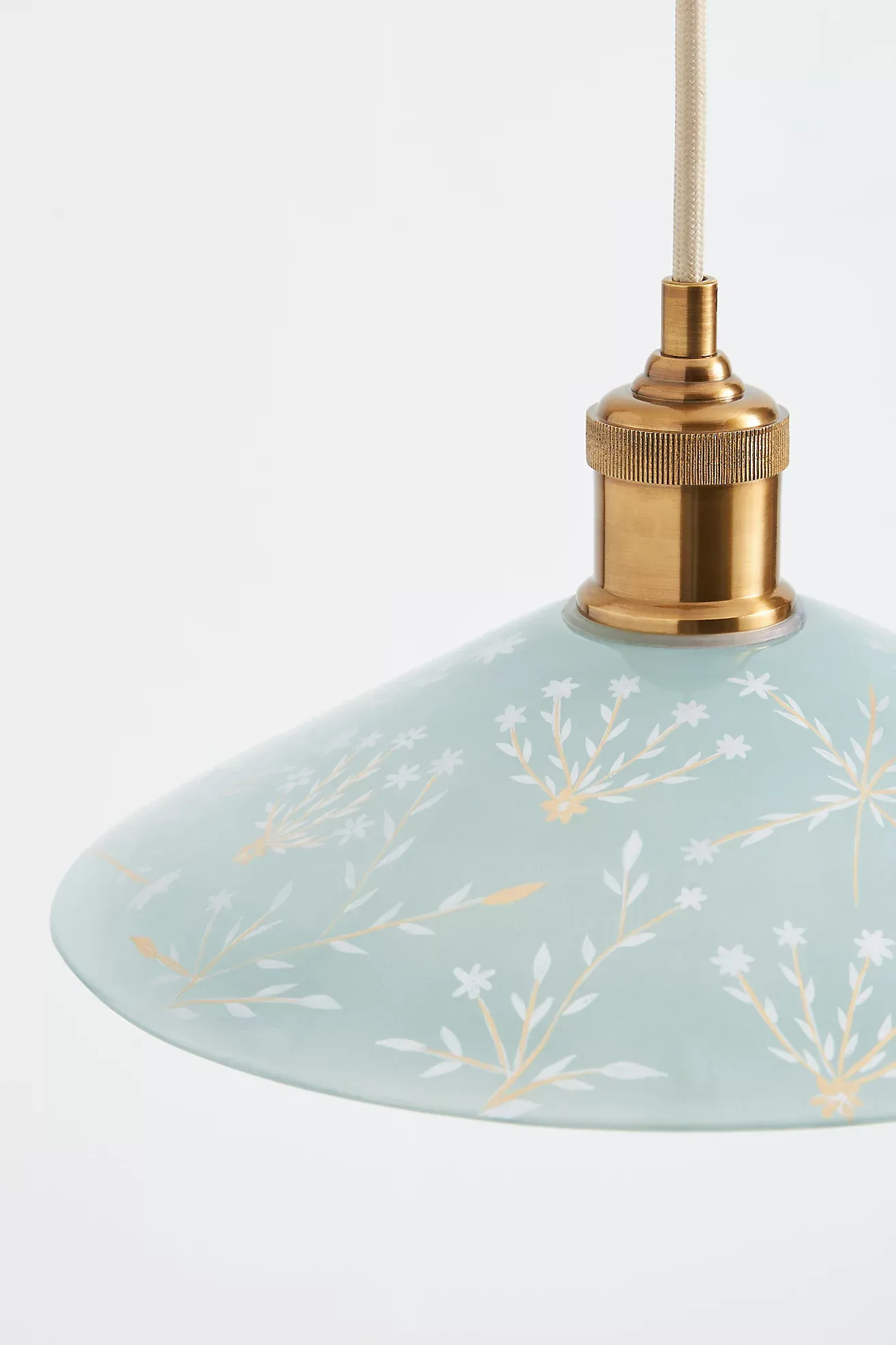 Painted Leaf Glass Pendant