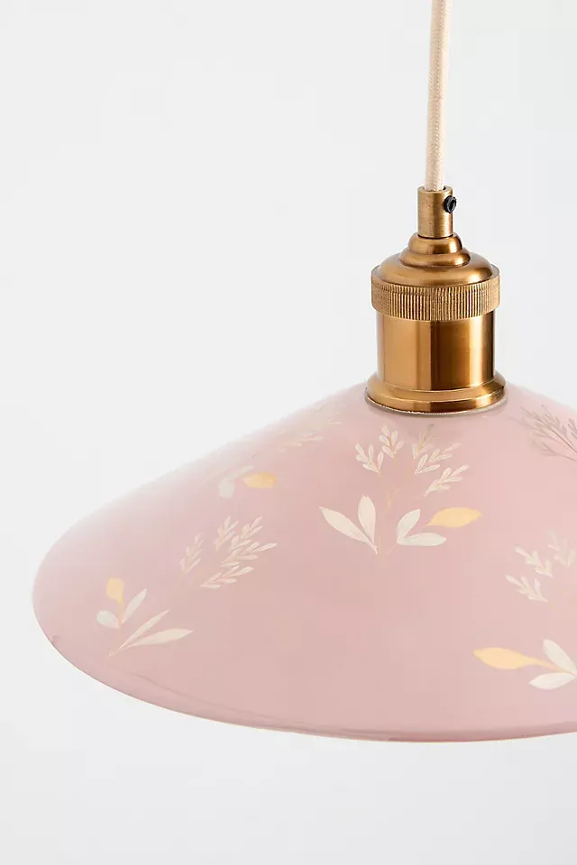 Painted Leaf Glass Pendant