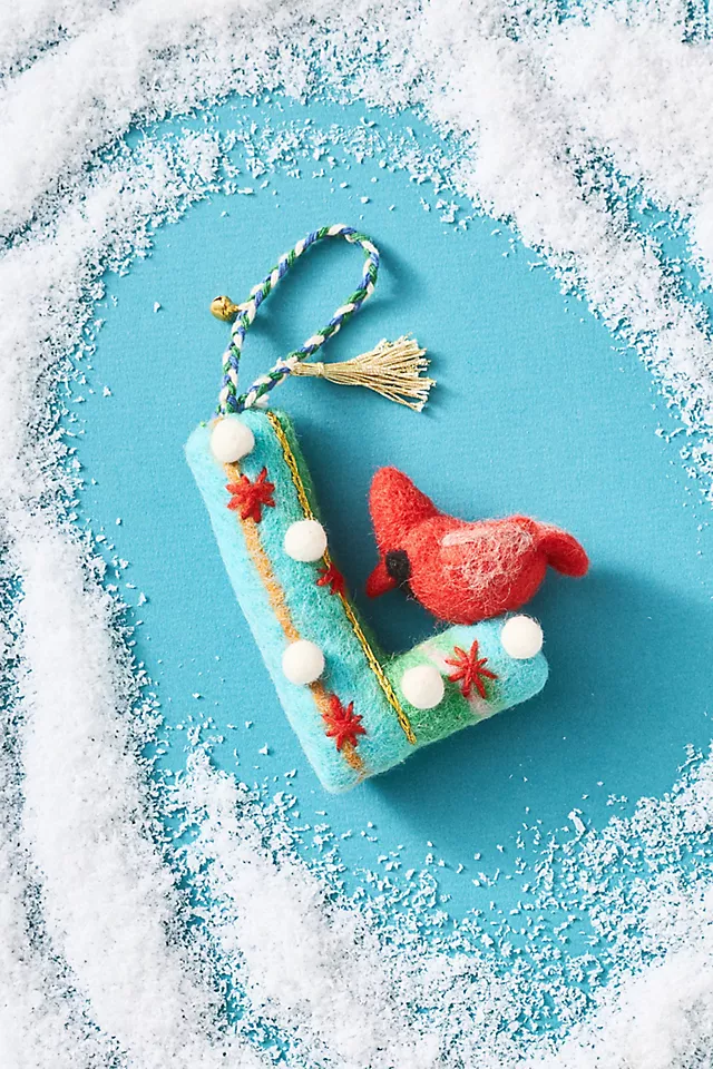 Forest Friends Monogram Wool Felt Ornament