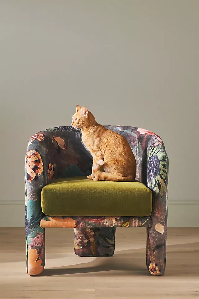 Effie Lena Velvet Tripod Chair