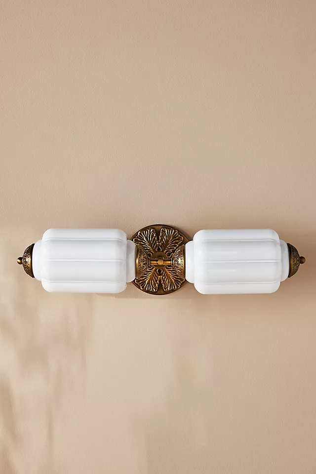 The Eloise Scallop Milk Glass Vanity Sconce Wall Light