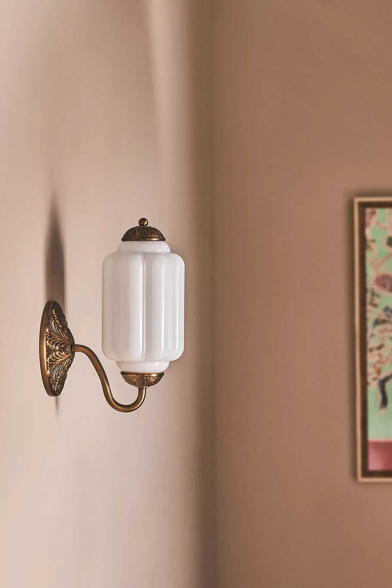 The Eloise Scallop Milk Glass Sconce Wall Light