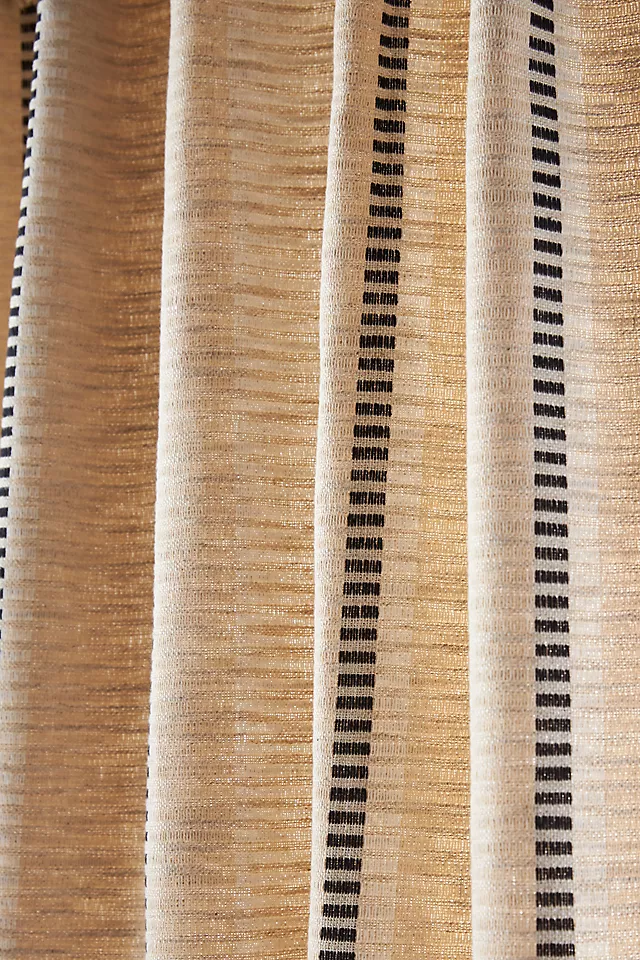 Pieced Stripe Cotton Blend Woven Curtain