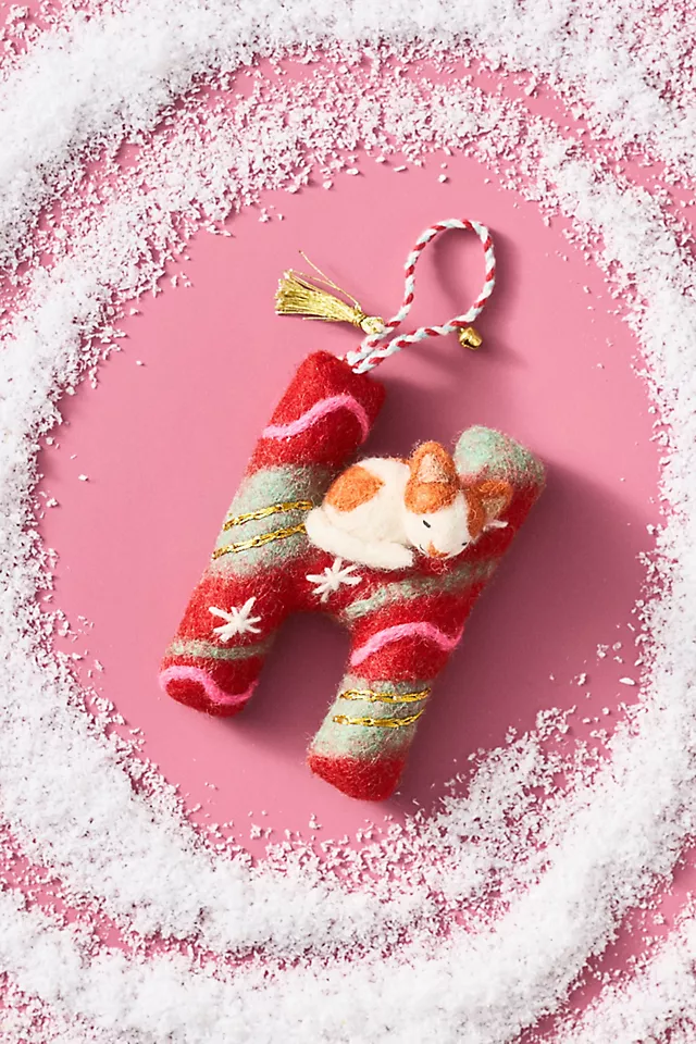 Forest Friends Monogram Wool Felt Ornament