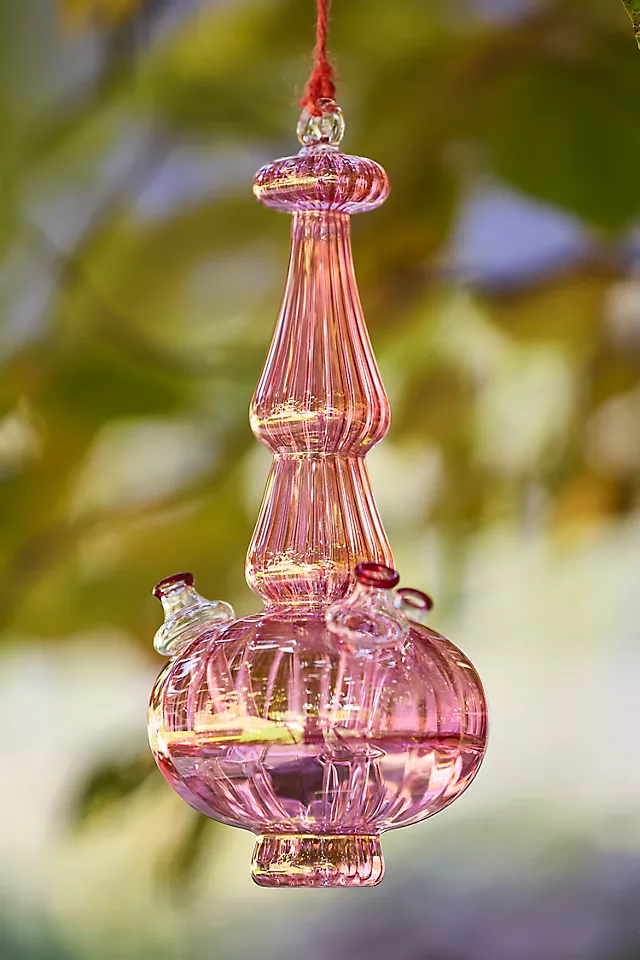 Glass Hummingbird Feeder