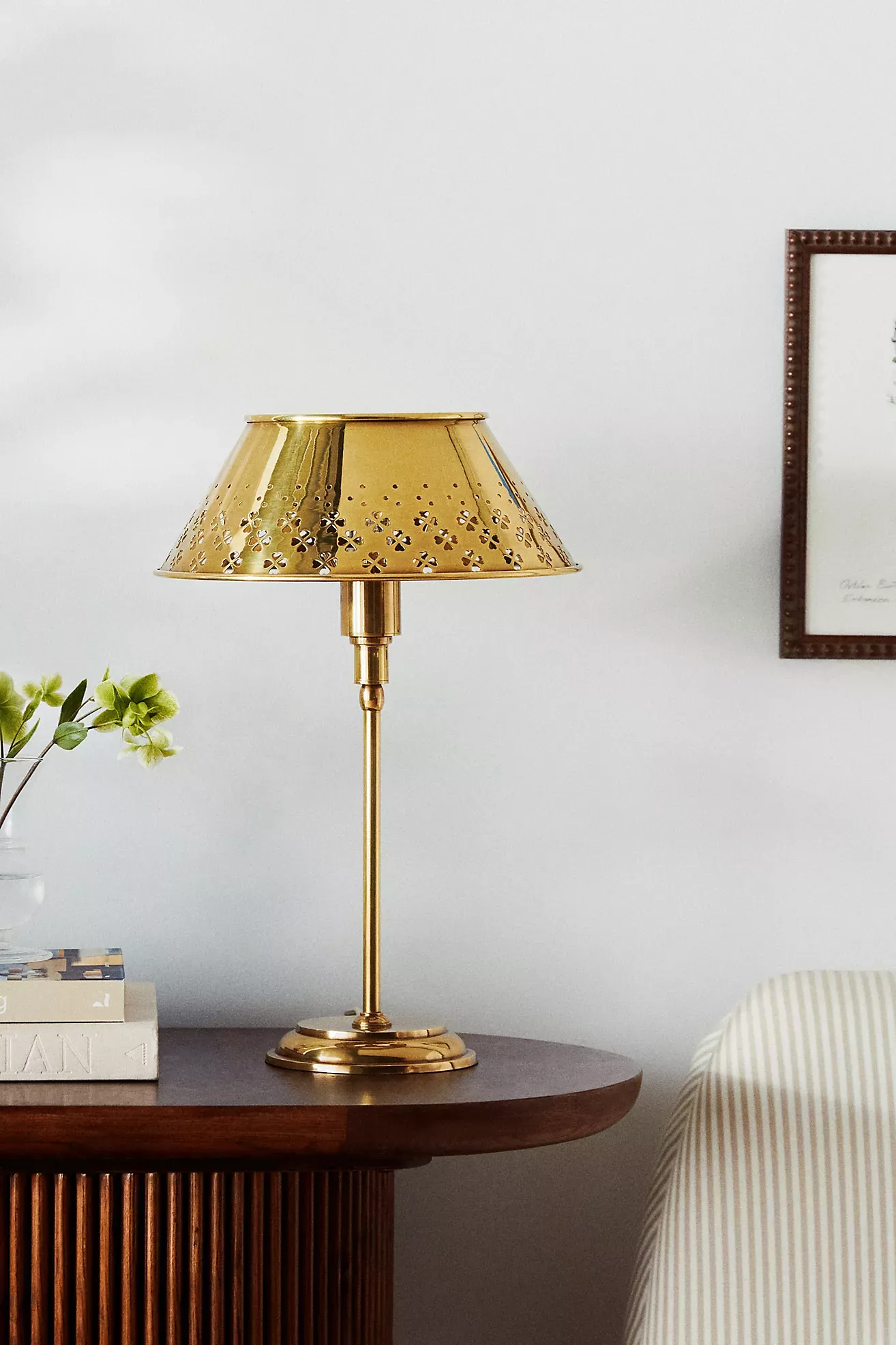 Amilia Enameled Brass Perforated Table Lamp