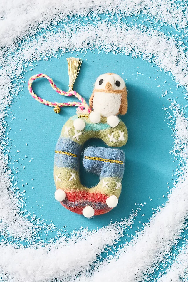 Forest Friends Monogram Wool Felt Ornament