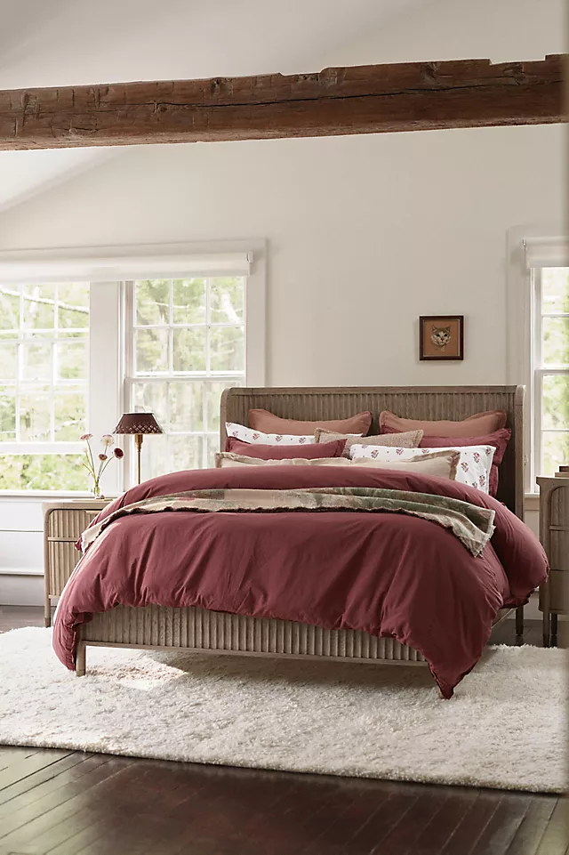 Taylor Organic Cotton Percale Embroidered Duvet​