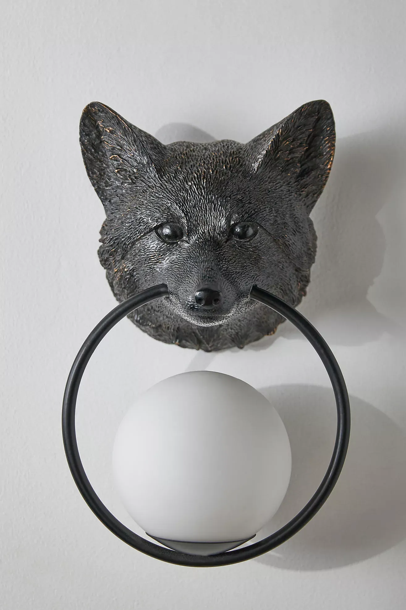 Woodland Fox Globe Outdoor Sconce Wall Light