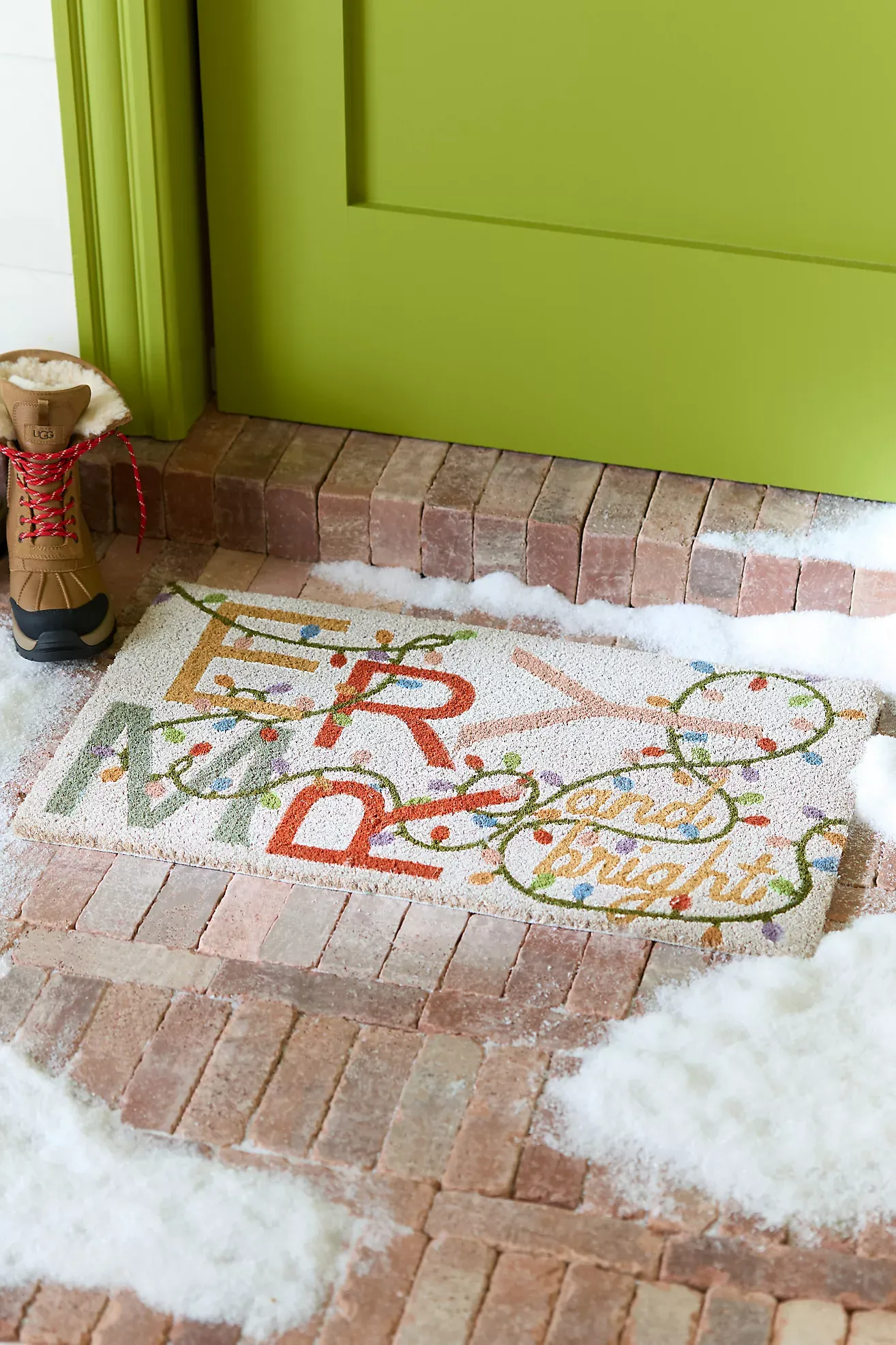Merry and Bright Coir Printed Doormat