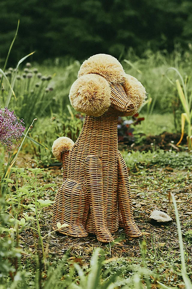 Poodle Dog Woven Wicker Basket