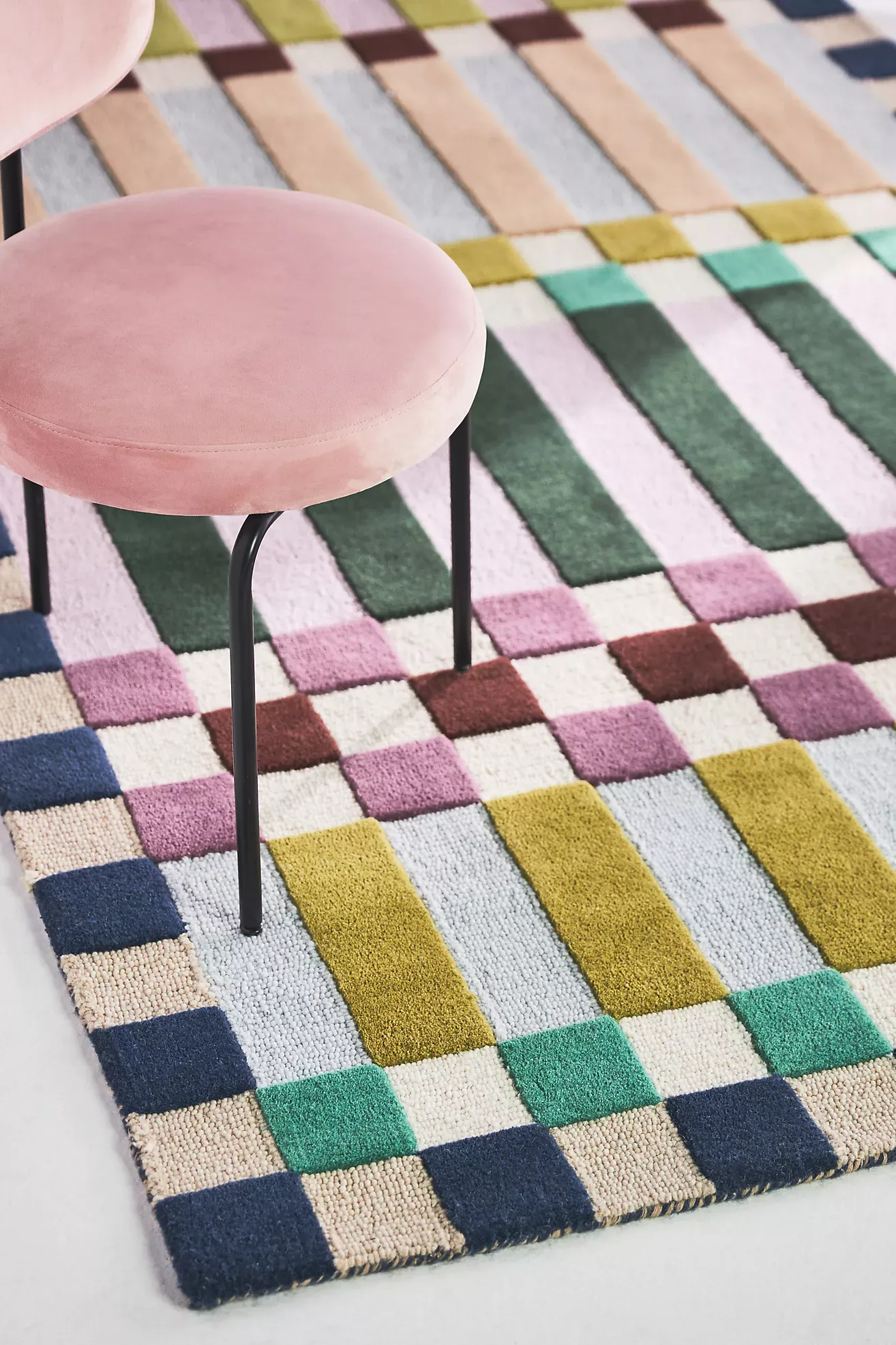 Hoxton Wool Tufted Checkered Rug
