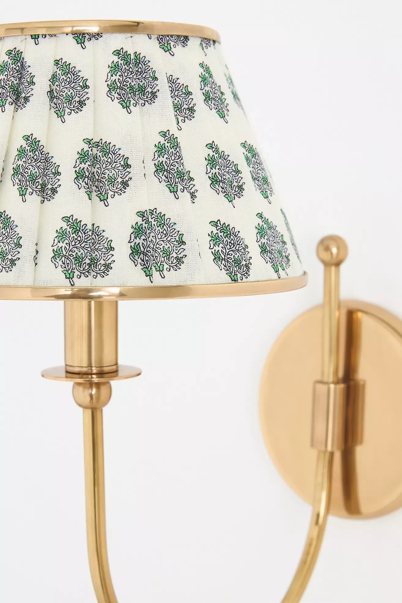 Lee Brass Fabric Shade Sconce Wall Light