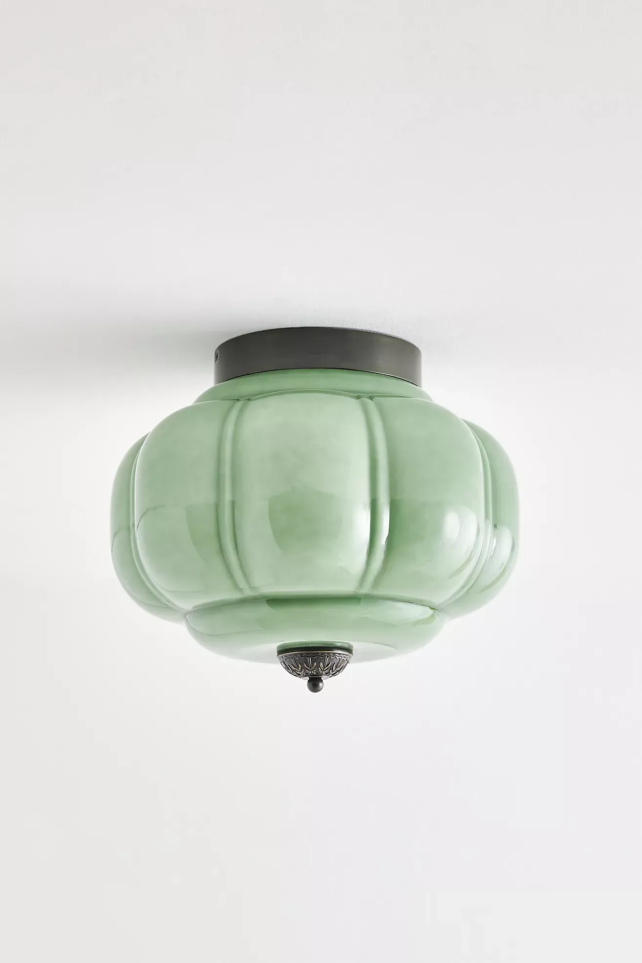 The Eloise Scallop Milk Glass Flush Mount Ceiling Light