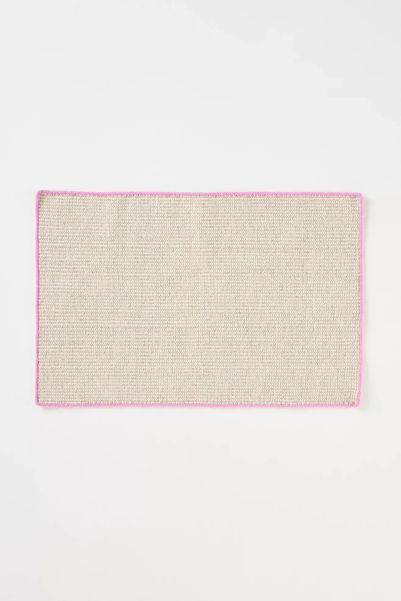 Flatwoven Wool Contrast-Stitched Binding Rug