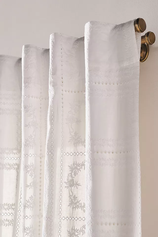 Cotton Eyelet Embroidered Sheer Curtain
