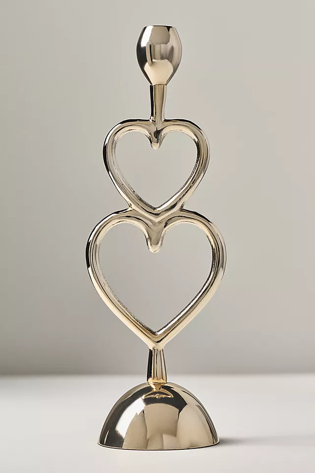 Handcrafted Gold Heart Candleholder