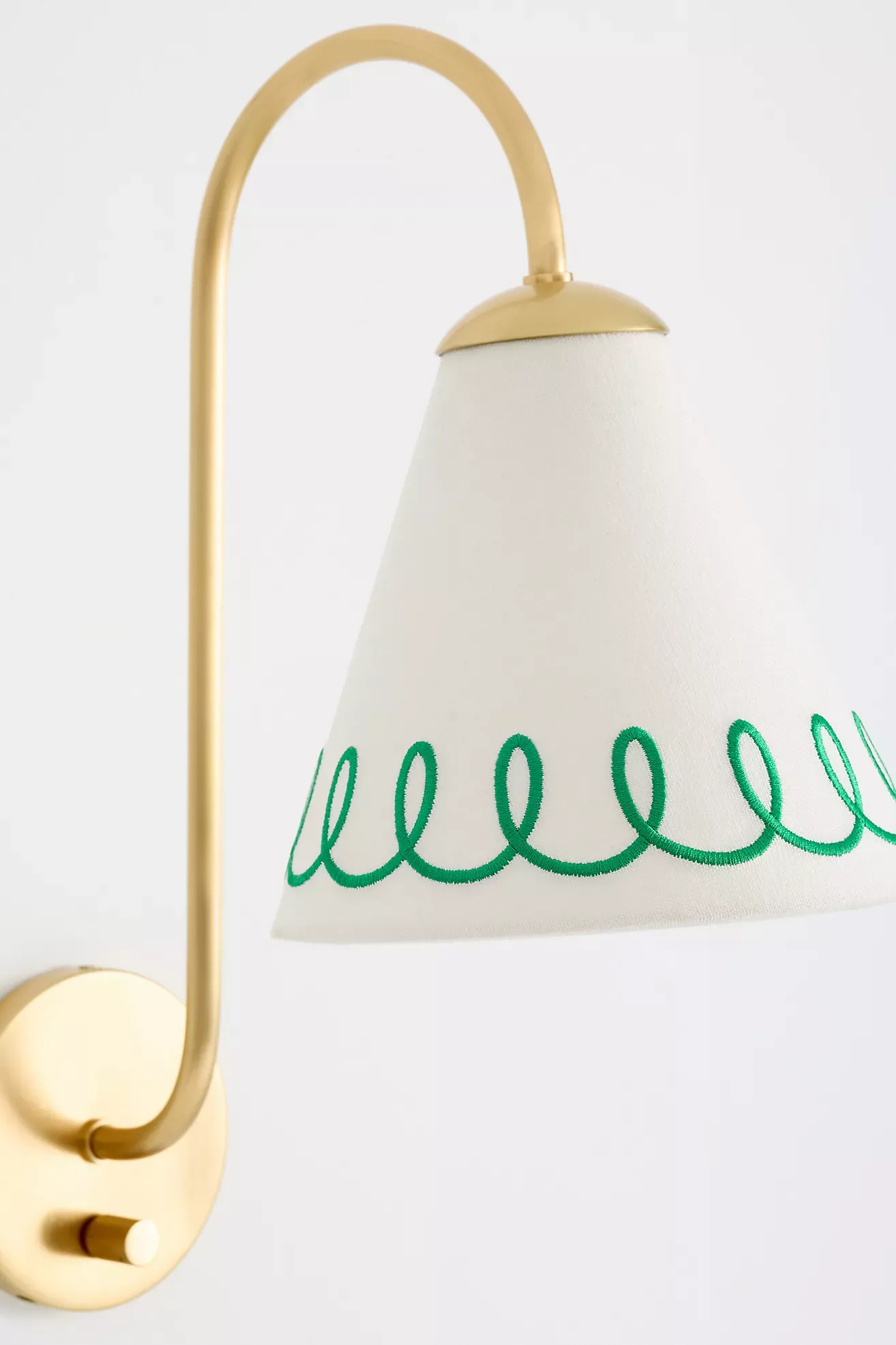 Maeve Embroidered Loop Shaded Sconce Wall Light