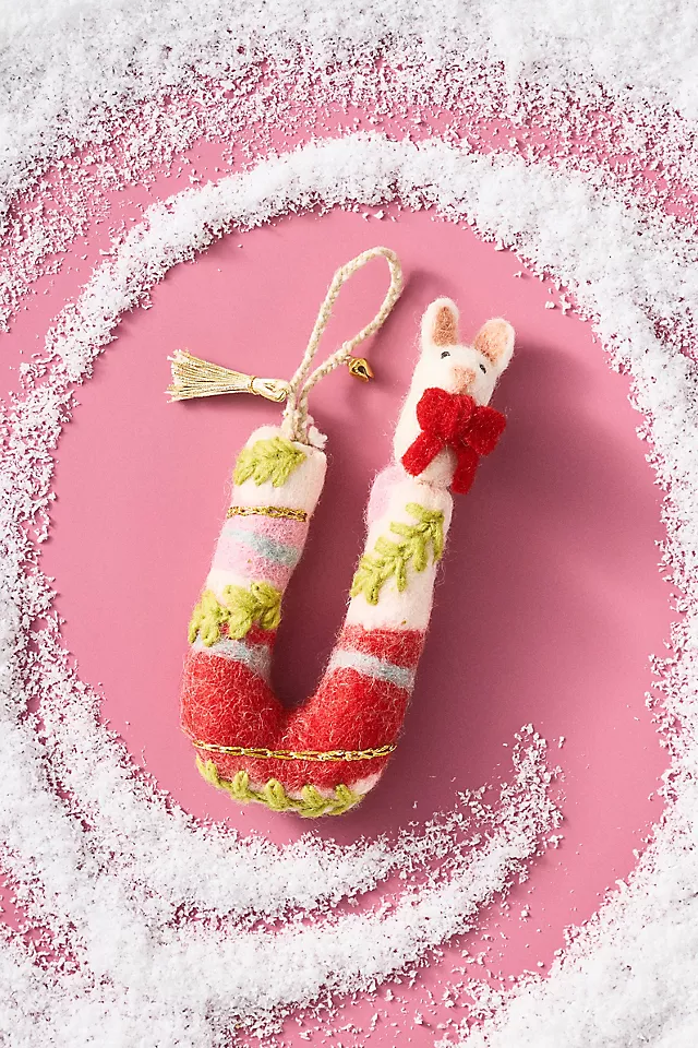 Forest Friends Monogram Wool Felt Ornament