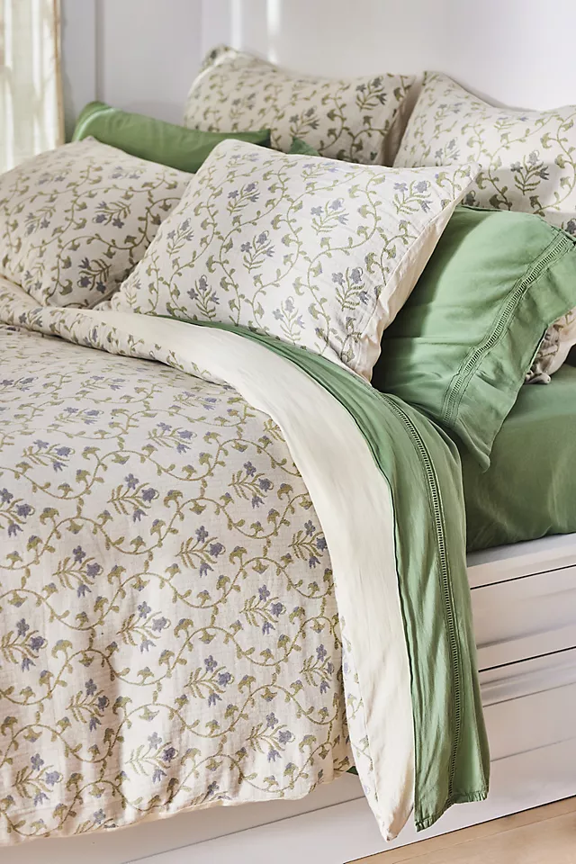 Ellie Cotton Floral Woven Duvet Cover