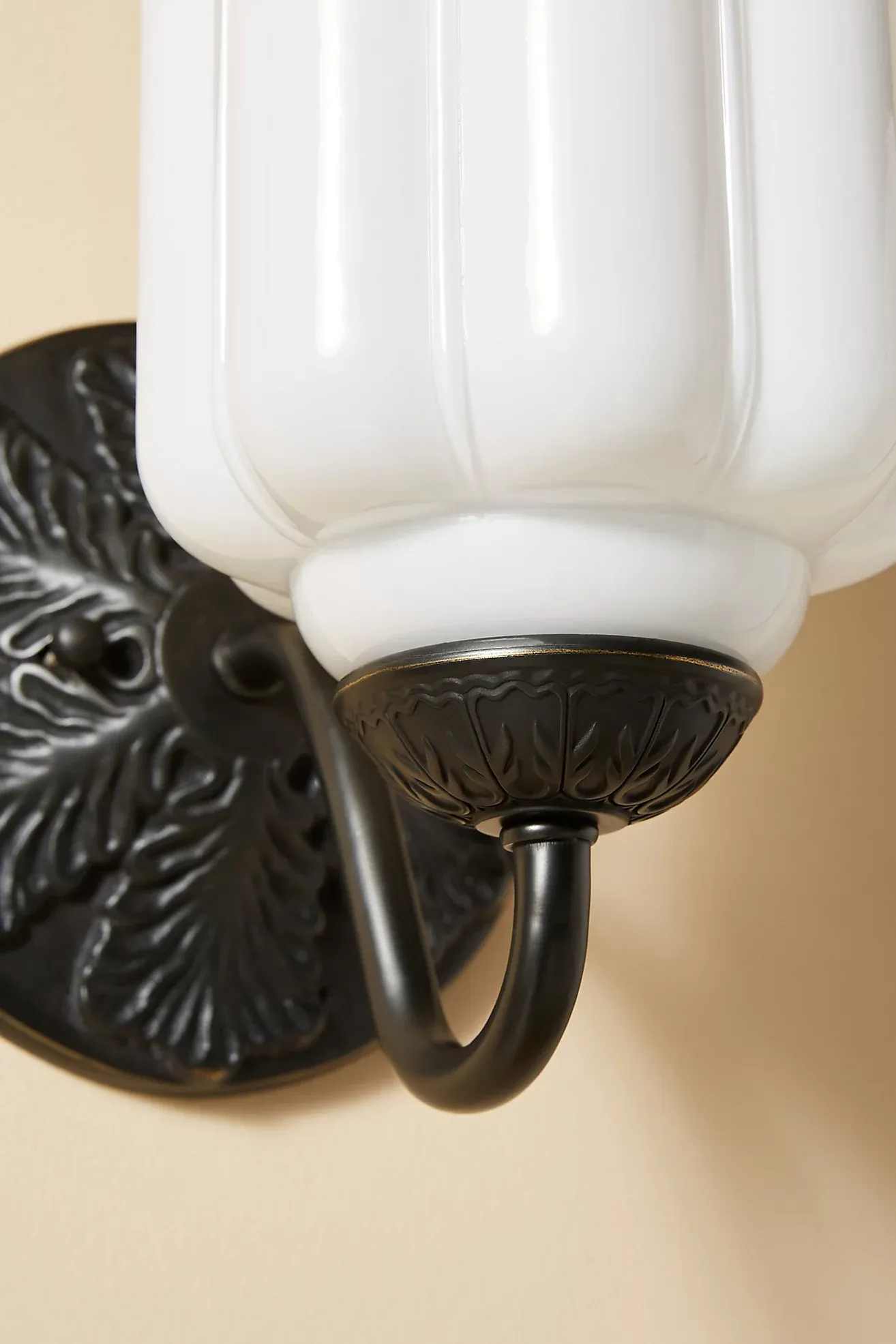 The Eloise Scallop Milk Glass Sconce Wall Light