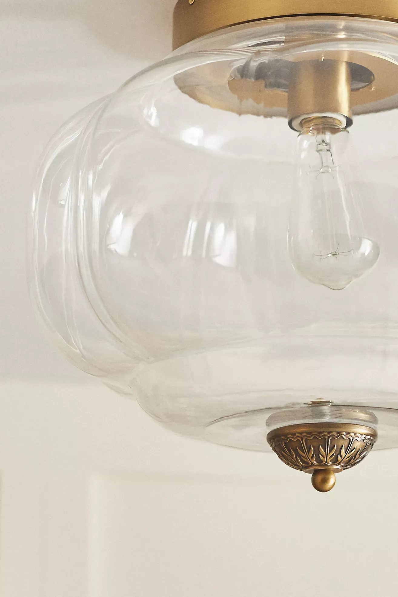 The Eloise Scallop Milk Glass Flush Mount Ceiling Light