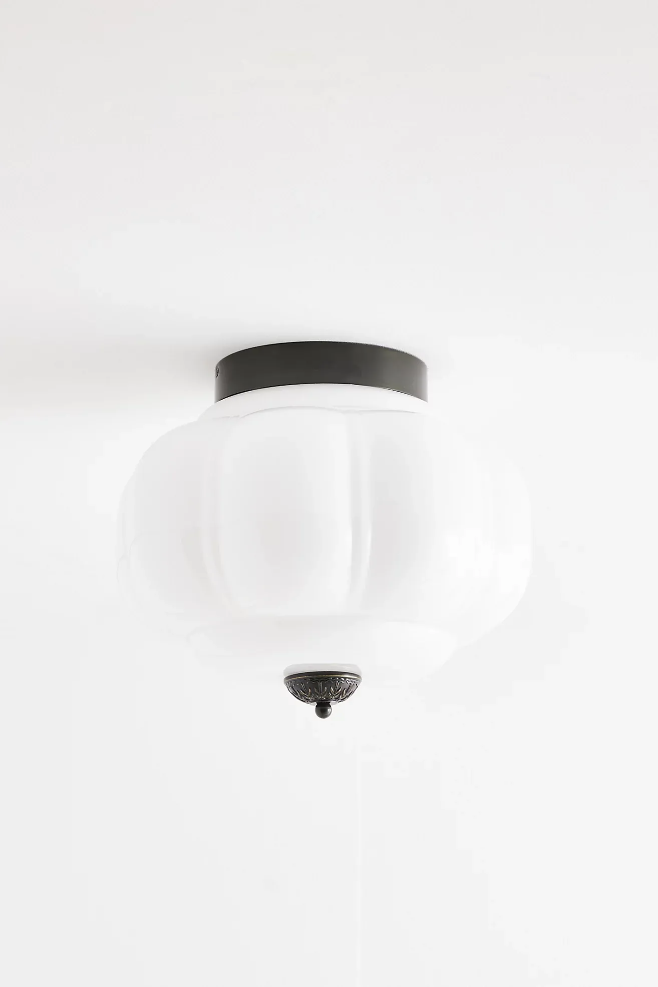 The Eloise Scallop Milk Glass Flush Mount Ceiling Light
