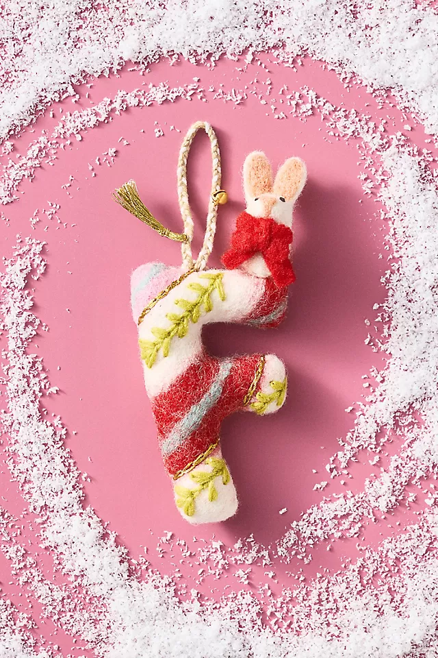 Forest Friends Monogram Wool Felt Ornament