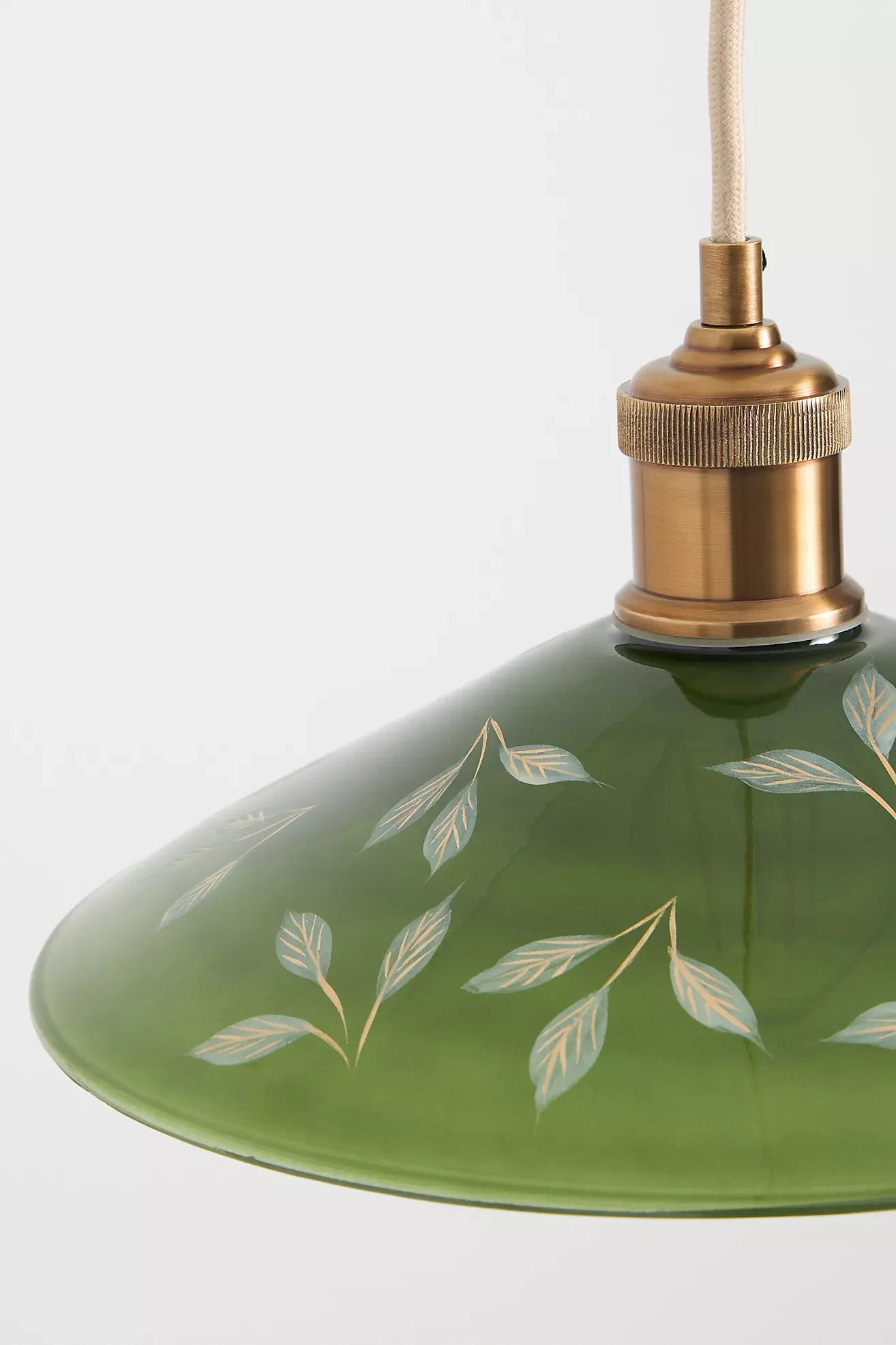 Painted Leaf Glass Pendant