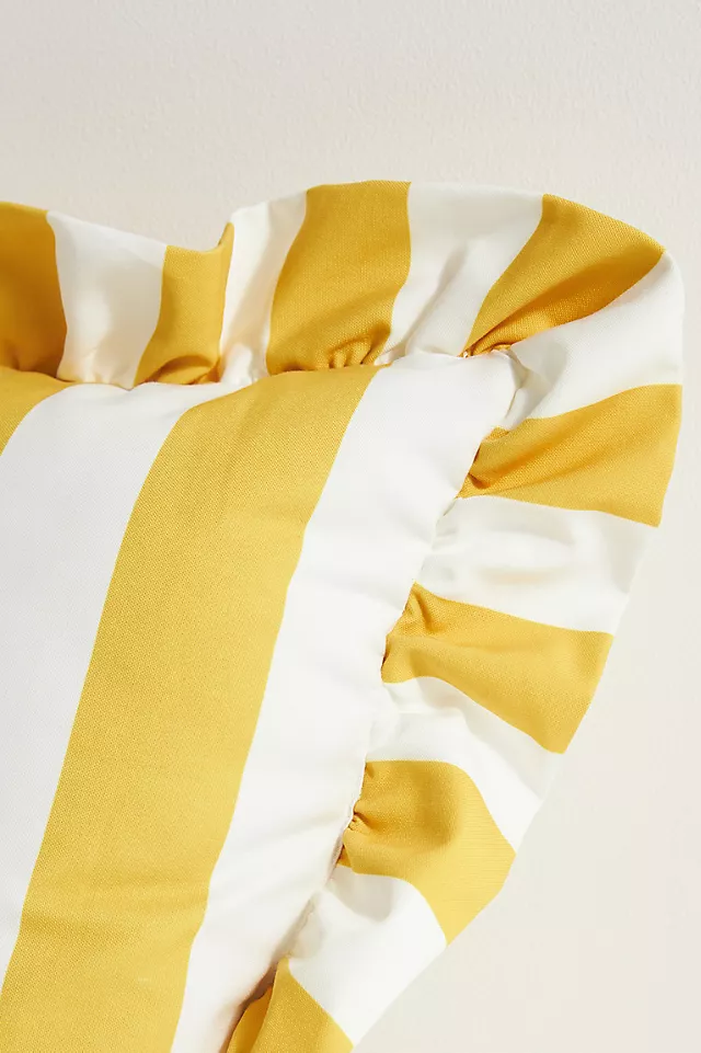 Maeve by Anthropologie Striped Ruffle Indoor/Outdoor Pillow