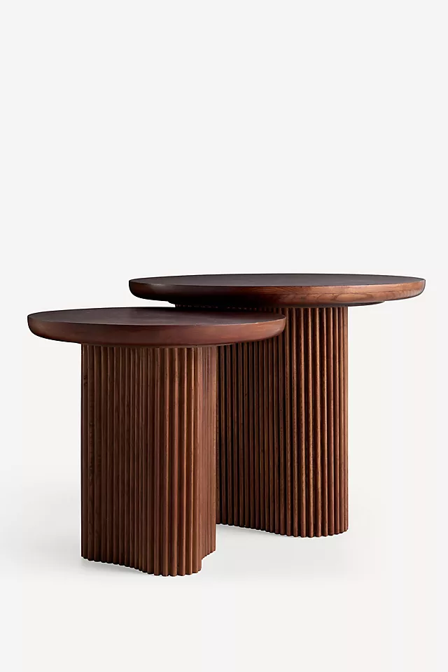 Scout Burl Wood Fluted Side Table