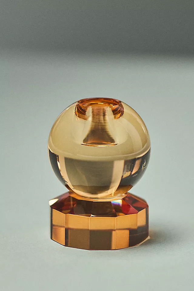 Modern Cut Glass Candle Holder