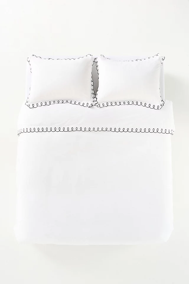 Maeve by Anthropologie Organic Cotton Looped Embroidered Duvet Cover