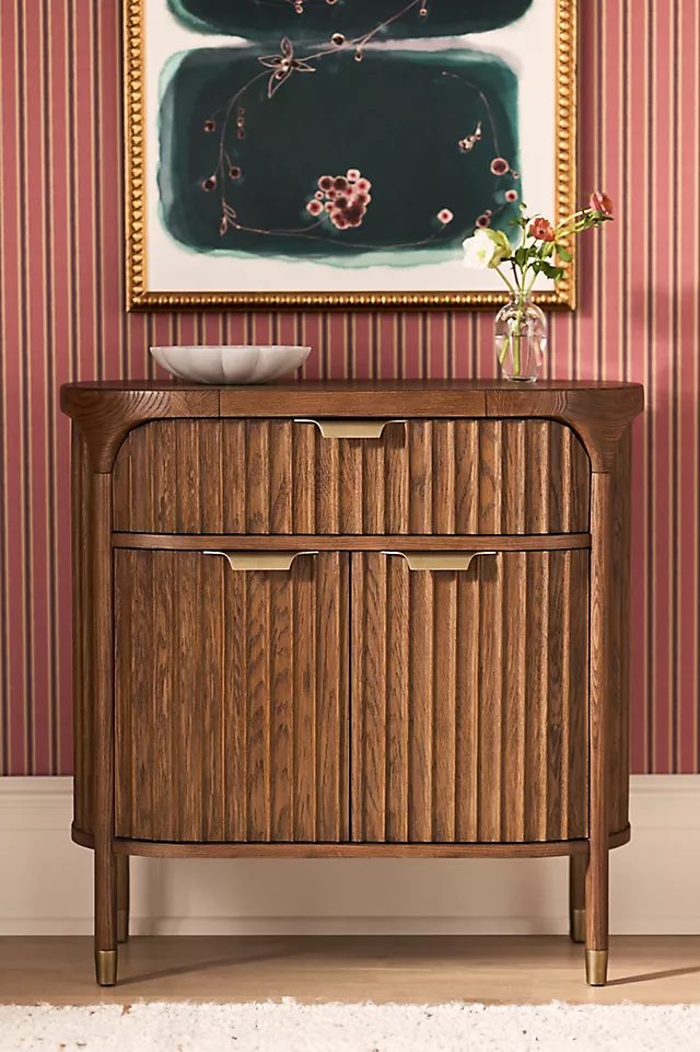 The Isla Fluted-Wood Entryway Cabinet