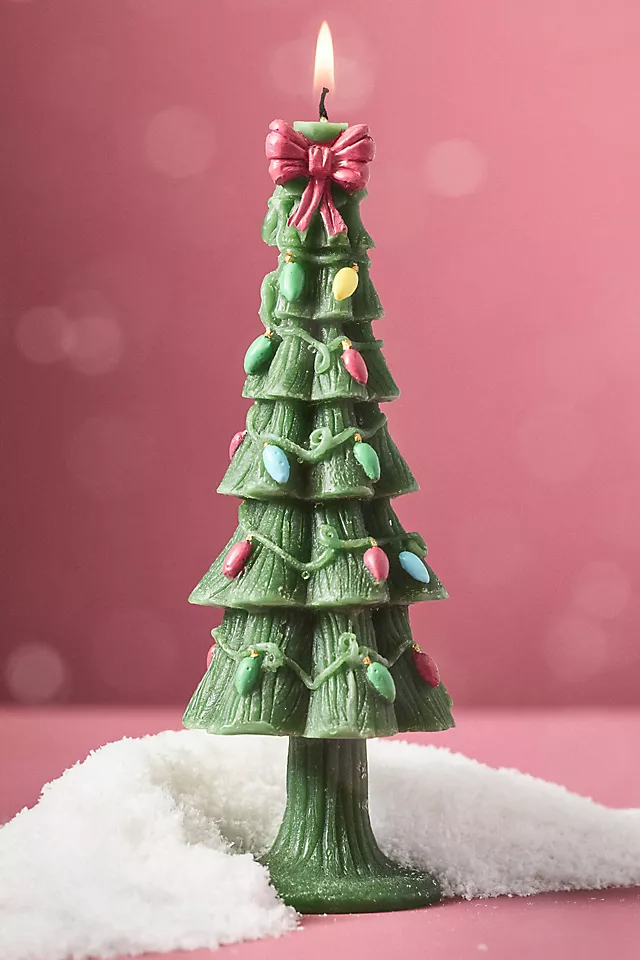 Festive Tree Decorative Shaped Wax Candle