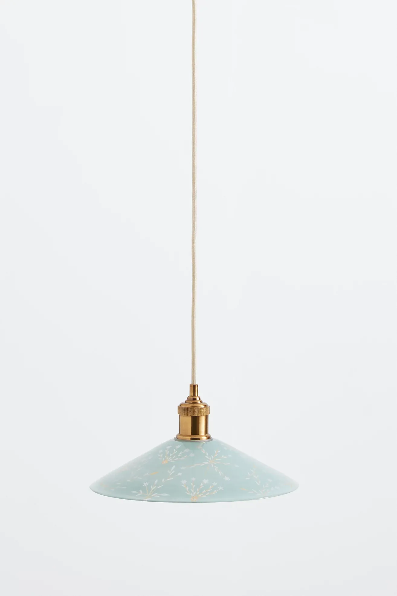 Painted Leaf Glass Pendant