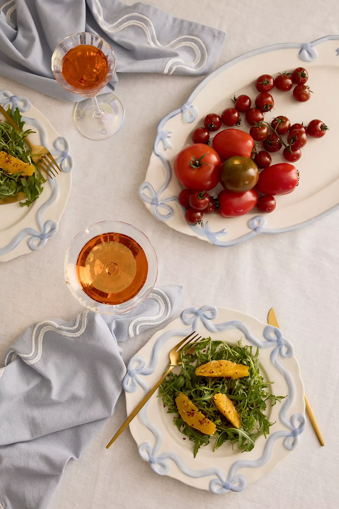 Benedita Bow Stoneware Dinner Plates, Set of 4