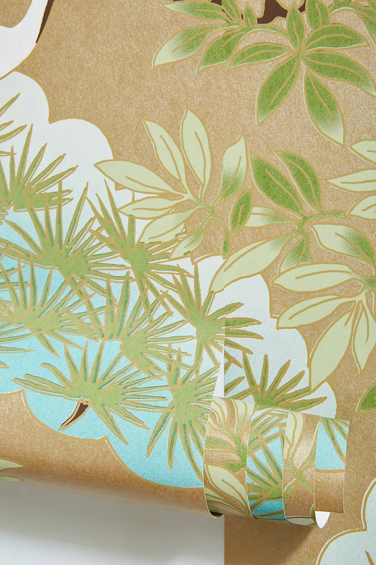 Sprig and Heron Black Floral Wallpaper