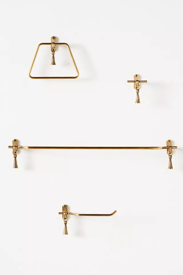 Lark Tassel Brass Towel Ring