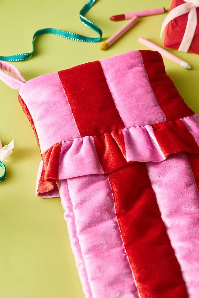 Ruffled Stripe Stocking