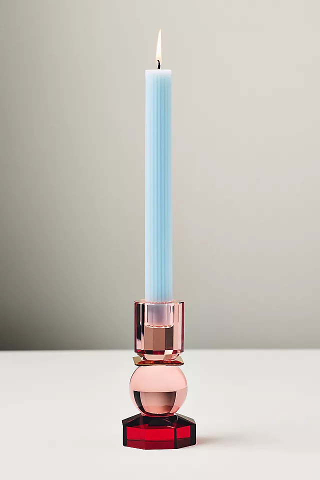 Modern Cut Glass Candle Holder